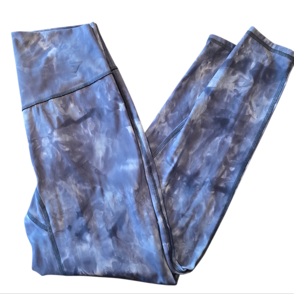 Gymshark Elevate Leggings Medium Blue Purple Tie Dye - Picture 2 of 8